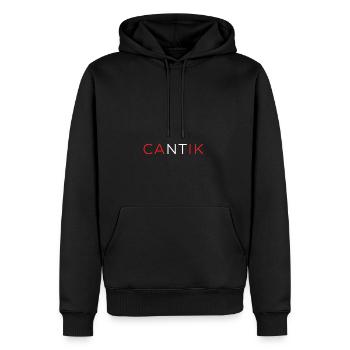 INDONET Cantik - Sweat à capuche Premium bio Homme - noir - Devant - Nico (187cm)