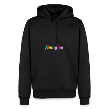 imagine rgb - Männer Premium Bio Hoodie - Schwarz - Vorne - Nico (187cm)