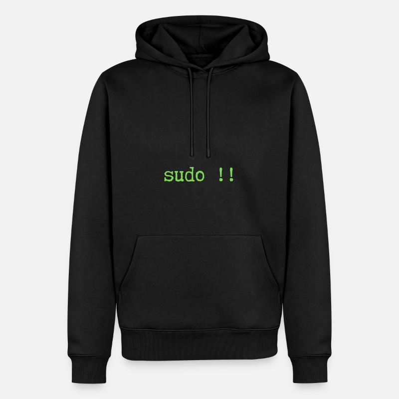 sudo - Männer Premium Bio Hoodie - Schwarz