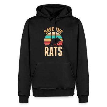 Save The Rats Retro Ratte Nagetier Haustier Ratten - Männer Premium Bio Hoodie - Schwarz - Vorne - Nico (187cm)