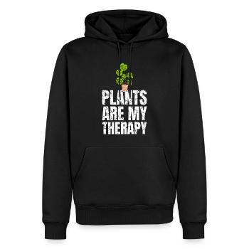 Les plantes sont ma thérapie Jardinage - Sweat à capuche Premium bio Homme - noir - Devant - Nico (187cm)