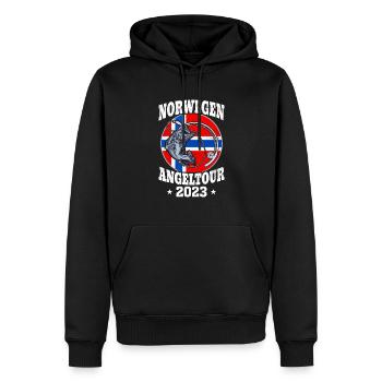 Norwegen Angeltour 2023 Angeln - Männer Premium Bio Hoodie - Schwarz - Vorne - Nico (187cm)