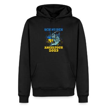 Schweden Angeltour 2023 Fisch - Männer Premium Bio Hoodie - Schwarz - Vorne - Nico (187cm)