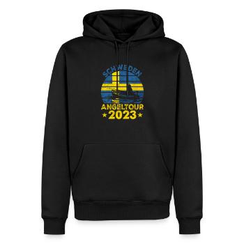 Schweden Angeltour 2023 Hecht - Männer Premium Bio Hoodie - Schwarz - Vorne - Nico (187cm)