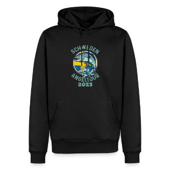 Schweden Angeltour 2023 Angeln in Schweden - Männer Premium Bio Hoodie - Schwarz - Vorne - Nico (187cm)