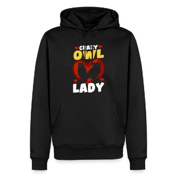 Passionné d’oiseaux de proie Chouette nocturne Lady Ornith - Sweat à capuche Premium bio Homme - noir - Devant - Nico (187cm)