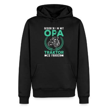 Opa Traktorfahrer Landwirt Bauernhof Kind - Männer Premium Bio Hoodie - Schwarz - Vorne - Nico (187cm)