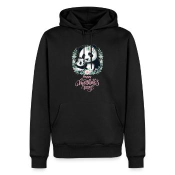 Happy Mother's Day Floral Wreath Mum Panda - Männer Premium Bio Hoodie - Schwarz - Vorne - Nico (187cm)