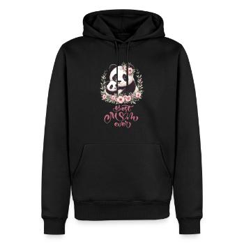 Best Mom Ever Panda Lover Floral Wreath I Mom - Männer Premium Bio Hoodie - Schwarz - Vorne - Nico (187cm)