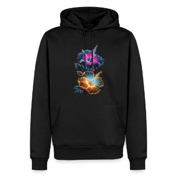 Orchideen für eine Floristin - Männer Premium Bio Hoodie - Schwarz - Vorne - Nico (187cm)