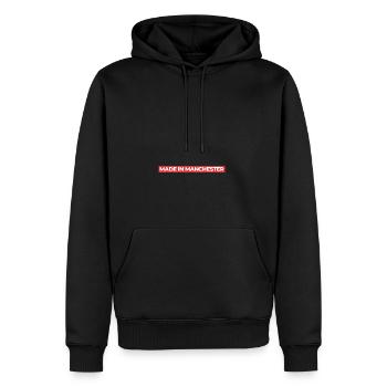 Made In Manchester, Red - Men’s Premium Organic Hoodie - black - Front - Nico (187cm)