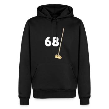 68 balais Anniversaire Homme Ou Femme Humour - Sweat à capuche Premium bio Homme - noir - Devant - Nico (187cm)