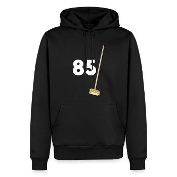 85 balais anniversaire papy et mamie - Sweat à capuche Premium bio Homme - noir - Devant - Nico (187cm)
