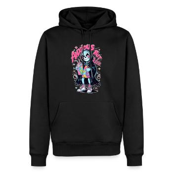 Design gothique pastel anxieux mais vivant avec coloré - Sweat à capuche Premium bio Homme - noir - Devant - Nico (187cm)