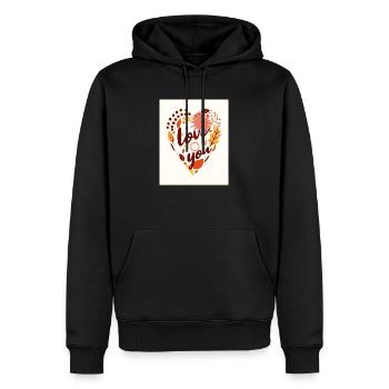 i love you - Sweat à capuche Premium bio Homme - noir - Devant - Nico (187cm)