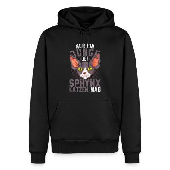 Nur ein Junge der Sphynx Katzen mag Sphynx Katze - Männer Premium Bio Hoodie - Schwarz - Vorne - Nico (187cm)
