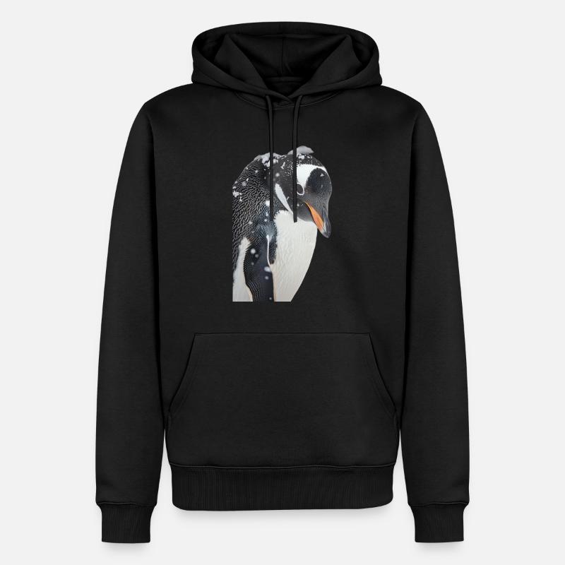Pinguin - Männer Premium Bio Hoodie - Schwarz