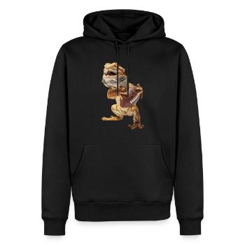Dragons barbus football - Sweat à capuche Premium bio Homme - noir - Devant - Nico (187cm)