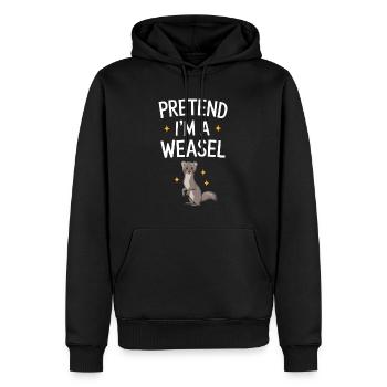 Wiesel - Männer Premium Bio Hoodie - Schwarz - Vorne - Nico (187cm)