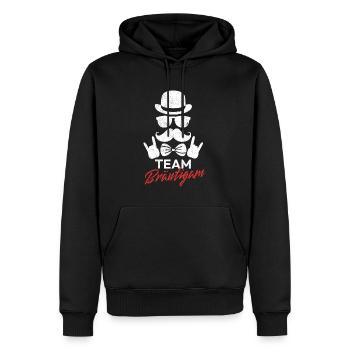 Hochzeit Heiraten Verlobung JGA Team Bräutigam - Männer Premium Bio Hoodie - Schwarz - Vorne - Nico (187cm)