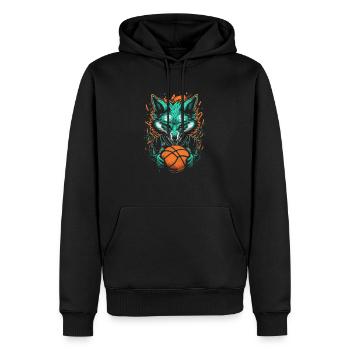 Basketball Fuchs Spieler Neon Fox Sport Ballsport - Männer Premium Bio Hoodie - Schwarz - Vorne - Nico (187cm)