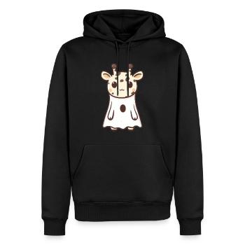 Girafe Halloween Bande dessinée Fantôme - Sweat à capuche Premium bio Homme - noir - Devant - Nico (187cm)