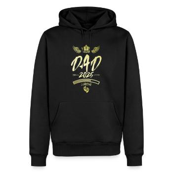 Dad 2025 Loading Papa Spruch - Männer Premium Bio Hoodie - Schwarz - Vorne - Nico (187cm)