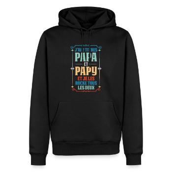 Papa & Opa Familie Vater Geschenk - Männer Premium Bio Hoodie - Schwarz - Vorne - Nico (187cm)