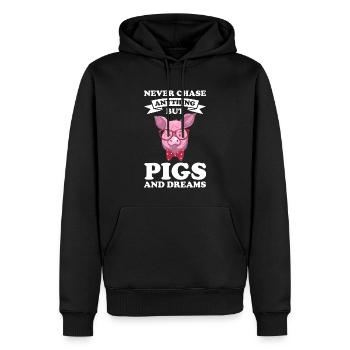 Schweine Schweinefarm Geschenk - Männer Premium Bio Hoodie - Schwarz - Vorne - Nico (187cm)