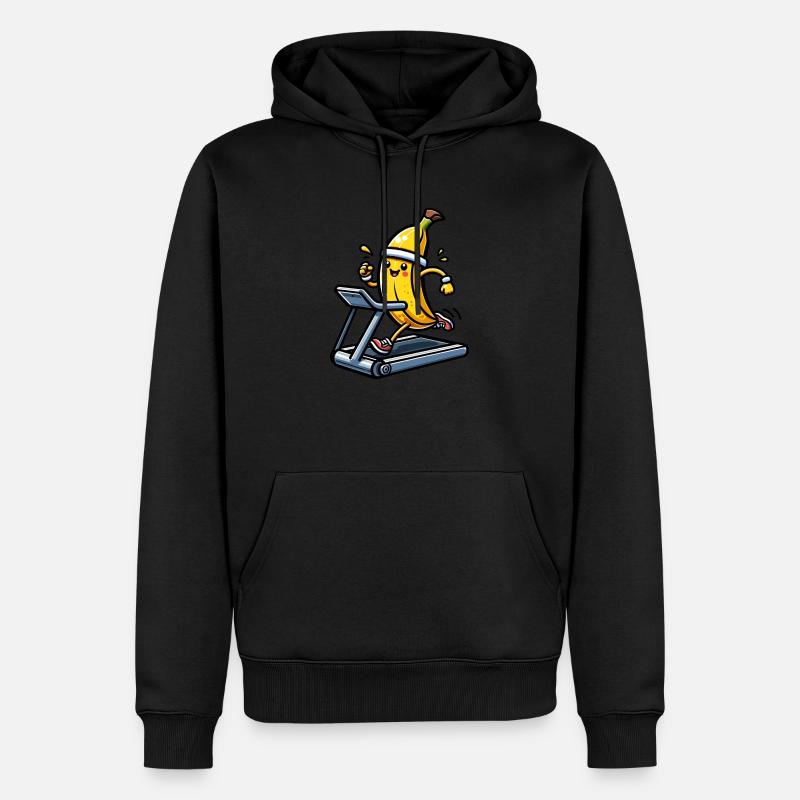 Banane en cours d’exécution - Sweat à capuche Premium bio Homme - noir