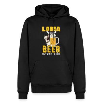 Llama Bière Alcool Lamas Cadeau - Sweat à capuche Premium bio Homme - noir - Devant - Nico (187cm)