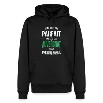 Je ne suis pas parfait mais je suis Auvergnat - Sweat à capuche Premium bio Homme - noir - Devant - Nico (187cm)