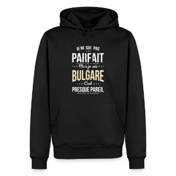 Je ne suis pas parfait mais je suis Bulgare - Sweat à capuche Premium bio Homme - noir - Devant - Nico (187cm)