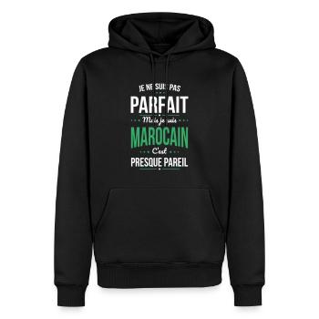 Je ne suis pas parfait mais je suis Marocain - Sweat à capuche Premium bio Homme - noir - Devant - Nico (187cm)
