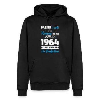 60th birthday - Born in July 1964 - Men’s Premium Organic Hoodie - black - Front - Nico (187cm)
