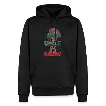 Le cadeau de Noël de l’oncle elfe - Sweat à capuche Premium bio Homme - noir - Devant - Nico (187cm)