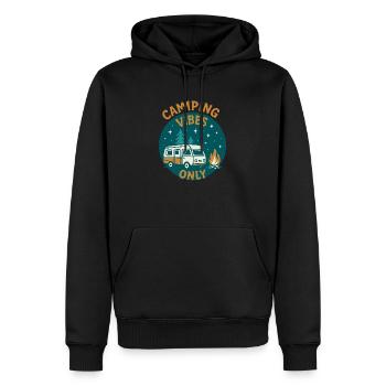 Camping Vibes Only - Leisure Design - Sweat à capuche Premium bio Homme - noir - Devant - Nico (187cm)