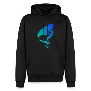 Men women wingsurfing wingsurf foilwing - Men’s Premium Organic Hoodie - black - Front - Nico (187cm)