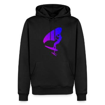 foilwing wingsurfen hydrofoil wingsurf Herren - Männer Premium Bio Hoodie - Schwarz - Vorne - Nico (187cm)