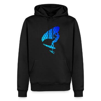 Wingsurf Homme femme wingfoil hydrofoil wingsurfe - Sweat à capuche Premium bio Homme - noir - Devant - Nico (187cm)