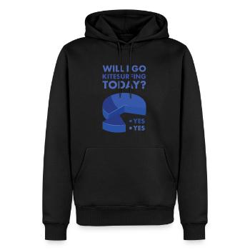 Sport Est-ce que je vais faire du kitesurf aujourd’hui Kitesurf - Sweat à capuche Premium bio Homme - noir - Devant - Nico (187cm)