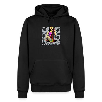 Fille de la musique - Sweat à capuche Premium bio Homme - noir - Devant - Nico (187cm)