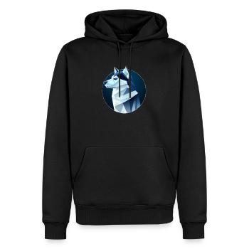 Husky dog like a wolf - Men’s Premium Organic Hoodie - black - Front - Nico (187cm)