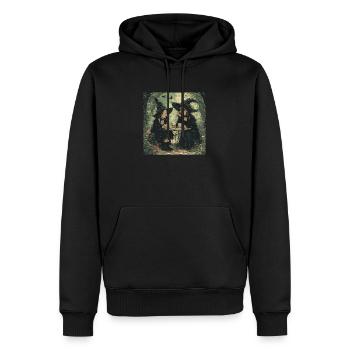 Hexen beim Afternoon Tea - Männer Premium Bio Hoodie - Schwarz - Vorne - Nico (187cm)
