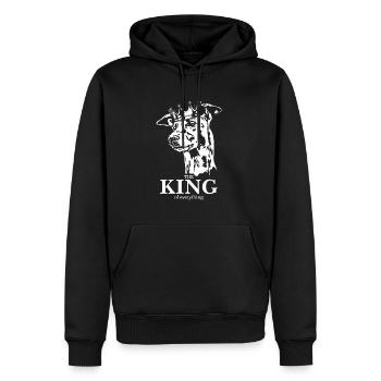 Greyhound King of everything Hundespruch Wilsigns - Männer Premium Bio Hoodie - Schwarz - Vorne - Nico (187cm)