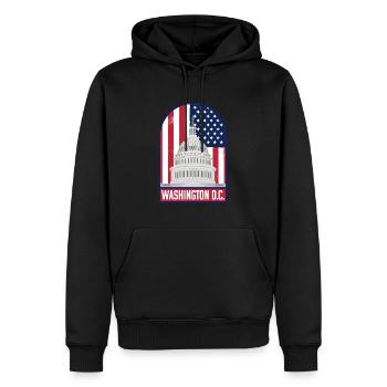 Washington D.C. With Flag - American Travel - Men’s Premium Organic Hoodie - black - Front - Nico (187cm)