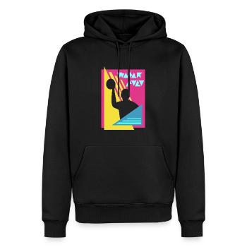 Retro Cool Water Polo Club - Wasserball Design - Männer Premium Bio Hoodie - Schwarz - Vorne - Nico (187cm)