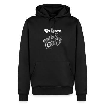 Logo de l’Oural Sidecar Motorcycle Team Motorcycle - Sweat à capuche Premium bio Homme - noir - Devant - Nico (187cm)
