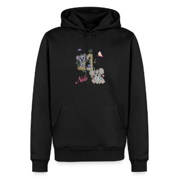 Koala 4ème anniversaire Nele - Sweat à capuche Premium bio Homme - noir - Devant - Nico (187cm)