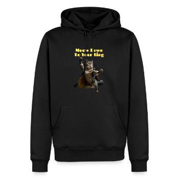 Miaulement vers votre roi III - Sweat à capuche Premium bio Homme - noir - Devant - Nico (187cm)